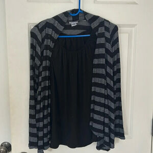 Motherhood nursing wear cotton tank with cardigan size small black and white